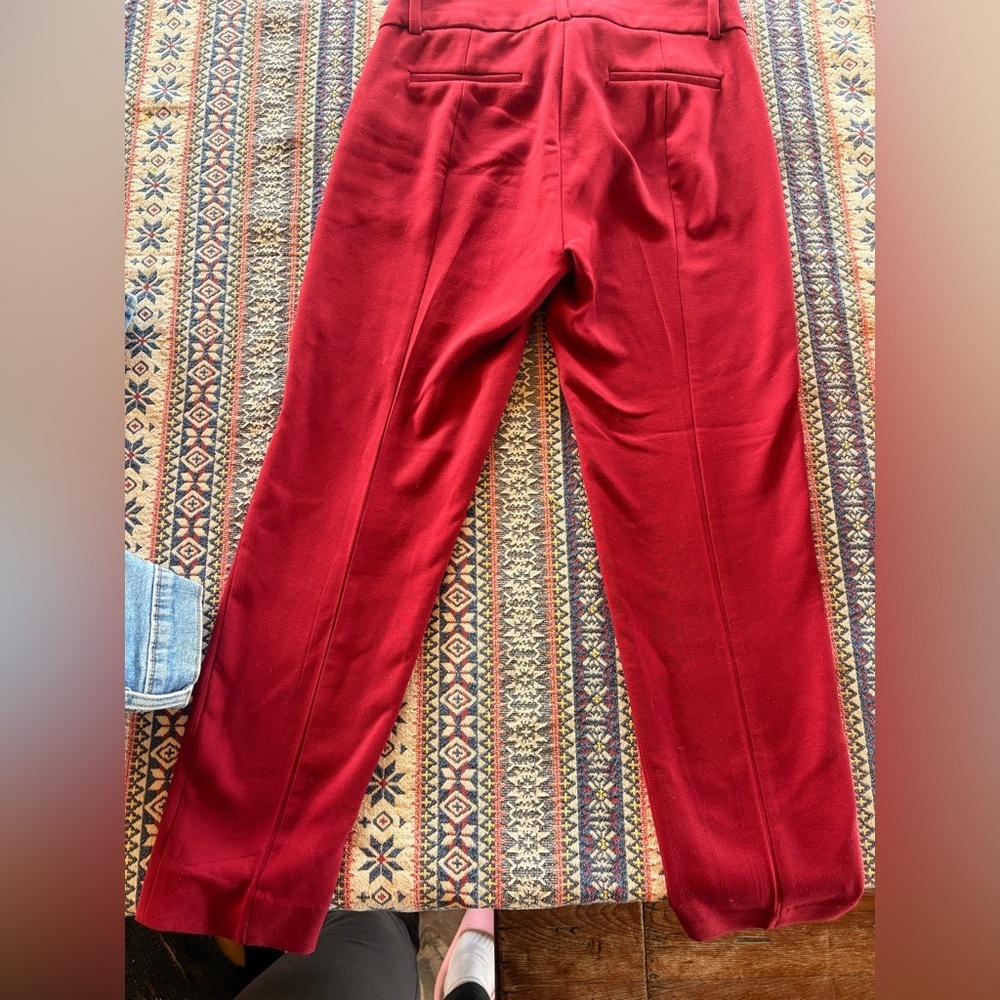 J. Crew NWOT Deep Red Cameron Matchstick Dress Pants Ankle Cropped size 2 - Picture 5 of 6